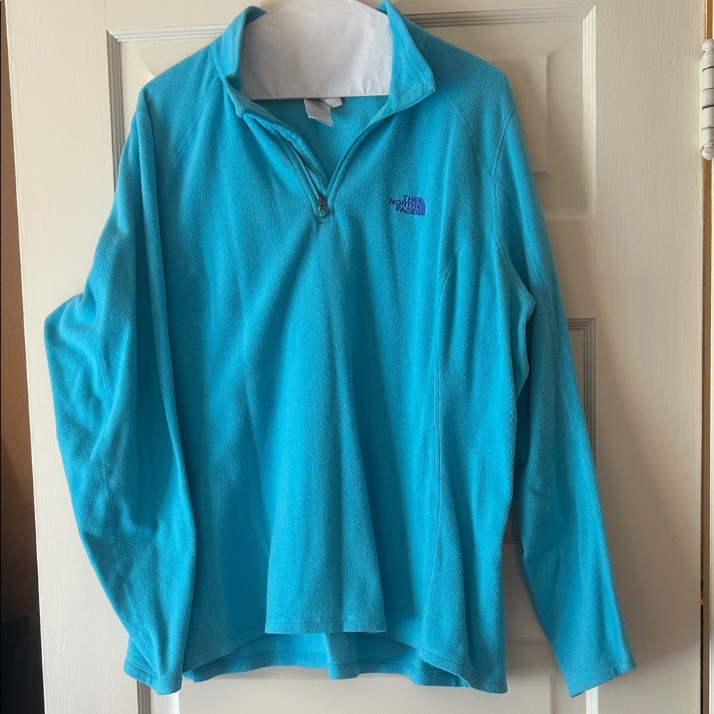 The North Face Turquoise 1/4 Zip Fleece Top